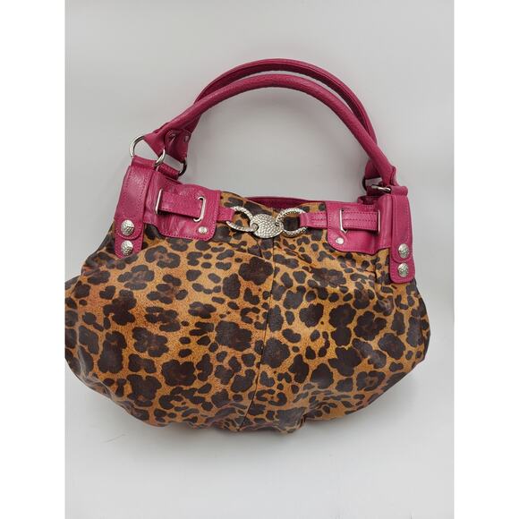 Alyssa Handbags - Large Alyssa Cheetah Print Leather Purse Tote 20"x12"x4.5"